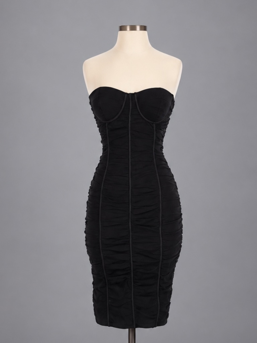 Lulus Black Strapless Corset Midi Dress – Size S